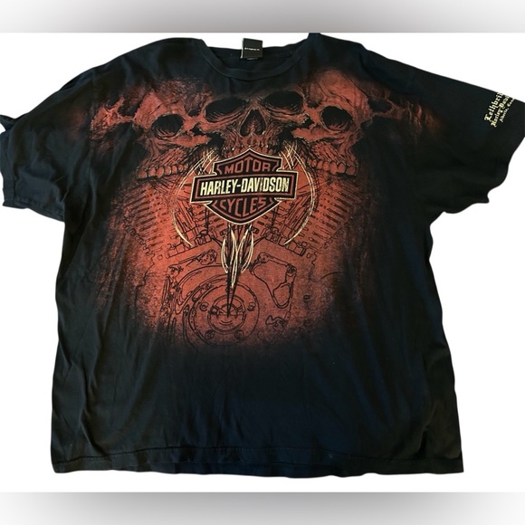Harley-Davidson Black and Red Short Sleeve Tee - Picture 1 of 6